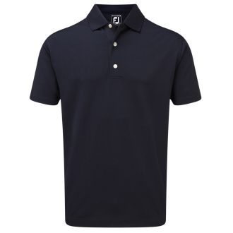 FootJoy Stretch Pique Solid Rib Knit Collar Golf Polo Shirt 90085 Navy