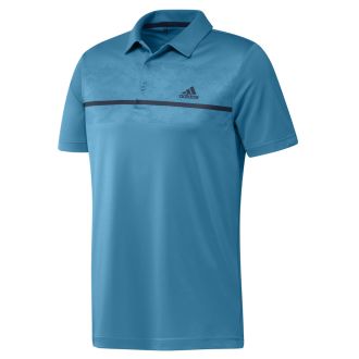 adidas Chest Print Golf Polo Shirt H36252 Sonic Aqua