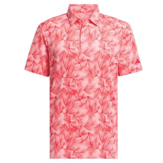 Adidas Ultimate365 Mesh Print Golf Polo Shirt IW1408 Semi Pink Spark/Better Scarlet