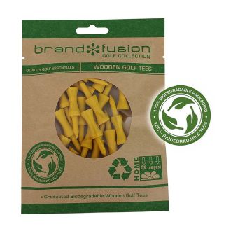 Brand Fusion 43mm Graduated Biodegradable Wooden Golf Tees TEWG43Y