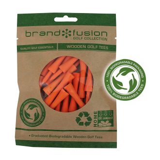 Brand Fusion 67mm Graduated Biodegradable Wooden Golf Tees TEWG67O