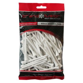 Brand Fusion 83mm Wooden Golf Tees - 80 Pack