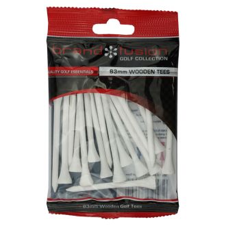 Brand Fusion 83mm Wooden Golf Tees - 80 Pack
