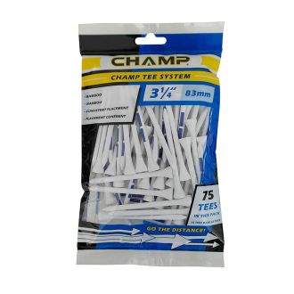 CHAMP Tee System 83mm Bamboo Golf Tees - 15 Pack CTS3140215