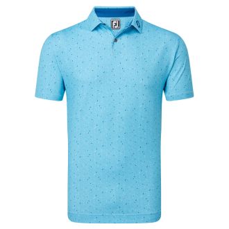 Footjoy Tweed Texture Pique Golf Polo Shirt 81596 Blue Sky