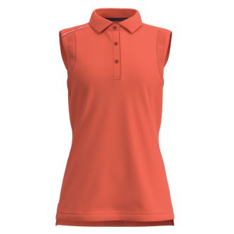 Forelson Stow Ladies Sleeveless Polo Shirt FOR002 Coral Plain