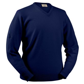 Glenbrae Lambswool V-Neck Sweater Azure Blue 