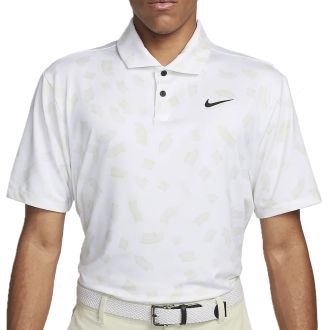 Nike Dri-FIT Tour Micro Print Golf Polo Shirt FD5735-100 White/Black
