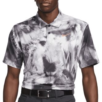 Nike Dri Fit Tour Ombre Print Golf Polo Shirt FD5935-010 Black/Turf Orange