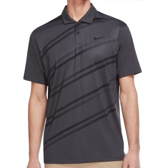 Nike Dri-FIT Vapor Printed Golf Polo Shirt DH0791-070 Dark Smoke Grey/Black