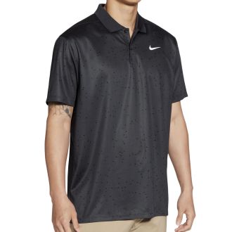 Nike Dri-FIT Victory Micro Print Golf Polo Shirt CU9841-070 Dark Smoke Grey/White