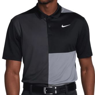 Nike Dri-FIT Victory+ Blocked Golf Polo Shirt FD5827-010 Black/Smoke Grey/Dark Smoke Grey/White