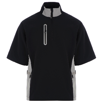 ProQuip Pro Tech Short Sleeve Full Zip Golf Wind Top Black/Grey