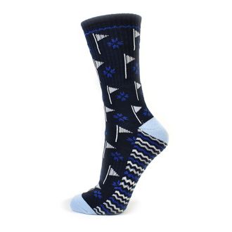 SurprizeShop Ladies Flag Design Crew Golf Socks SOCK056 Navy