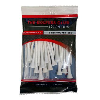 The Golfers Club 69mm Wooden Golf Tees - 20 Pack TEW69P