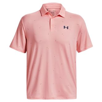 Under Armour Playoff 3.0 Scatter Dot Golf Polo Shirt 1378677-673 Pink Fizz/White/Midnight Navy