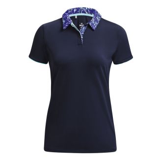 Under Armour Iso-Chill Ladies Golf Polo Shirt 1377333-410 Midnight Navy/Metallic Silver