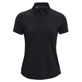 Under Armour Ladies Zinger Short Sleeve Golf Polo Shirt 1363949-001 Black/Metallic Silver