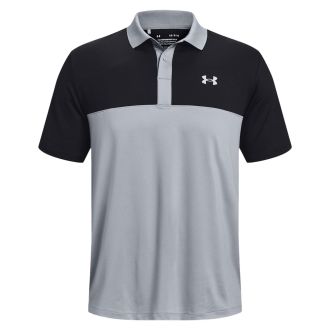 Under Armour Performance 3.0 Colour Block Golf Polo Shirt  1377375-035 Steel/Black/Jet Grey