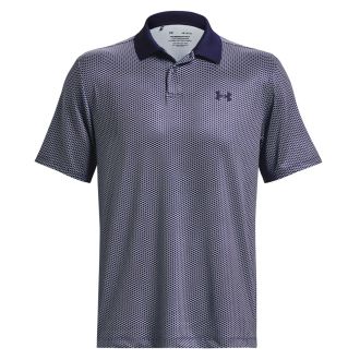 Under Armour Performance 3.0 Printed Golf Polo Shirt1377377-410 Midnight Navy/White